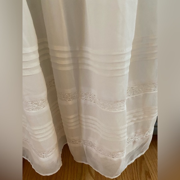 ASOS Romantic Ivory Button Up Midi Dress Beautiful Details size S EUC - Picture 8 of 10